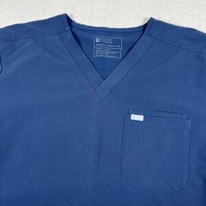 FIGS Leon V Neck Scrub Shirt‎ Mens XXL Blue Top Technical Collection Stretch